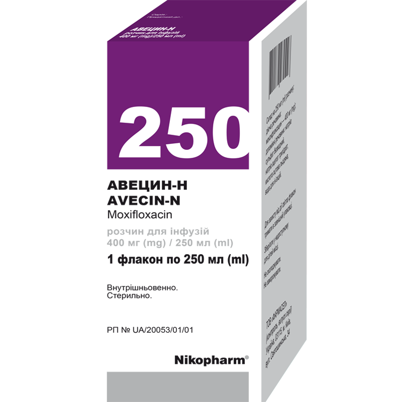 Авецин-Н, розчин для інфузій 400 мг/250 мл по 250 мл №1
